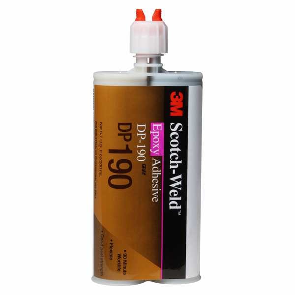 3M Epoxy Adhesive, DP190 Series, Clear, Dual-Cartridge, 12 PK, 1:01 Mix Ratio, 12 hr Functional Cure - DP190