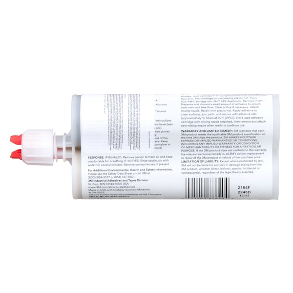 3M Epoxy Adhesive, DP190 Series, Clear, Dual-Cartridge, 12 PK, 1:01 Mix Ratio, 12 hr Functional Cure - DP190