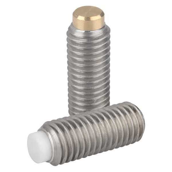 Kipp Thrust Screw M12X22, 5, Sw=6, Stainless Steel Bright, Non-Marring End, Brass. - K0667.121X225