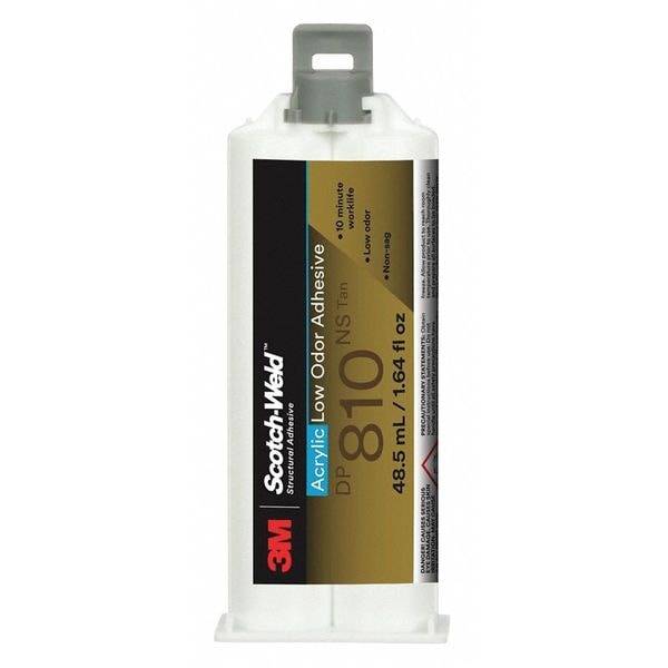 3M Epoxy Adhesive, DP810NS Series, Black, Dual-Cartridge, 1:01 Mix Ratio, 20 min Functional Cure - 810NS