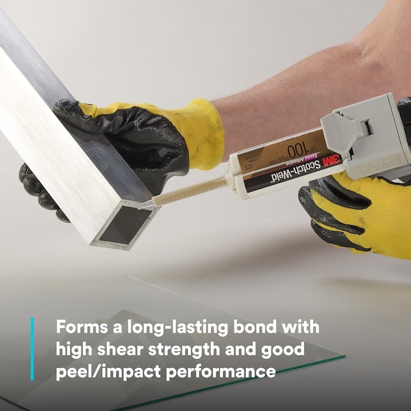 3M Epoxy Adhesive, DP100Plus Series, Clear, Dual-Cartridge, 1:01 Mix Ratio, 20 min Functional Cure - 100 PLUS