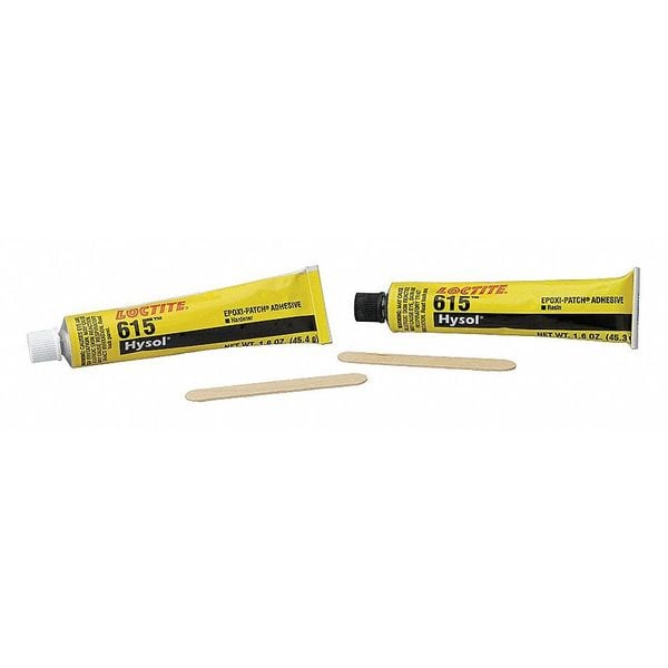 Loctite Epoxy Adhesive, 615 Series, Blue, Tube, 1:01 Mix Ratio, 25 min Functional Cure - 398458