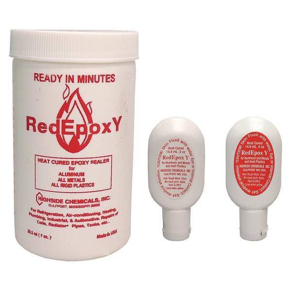 Highside Chemicals Epoxy Adhesive, RedEpoxy Series, Red, Tube, 1:01 Mix Ratio - HS12001