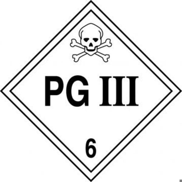 Accuform DOT PLACARD HAZARD CLASS 6  PG III MPL604CT100 - MPL604CT100
