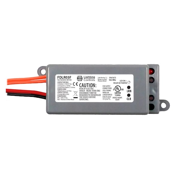 Dispositivo Funcional- Relay Inalámbrico para Iluminación Rib, Receptor/Repetidor, 208-277 Vac, relay SPST con 5A - FDLR05F