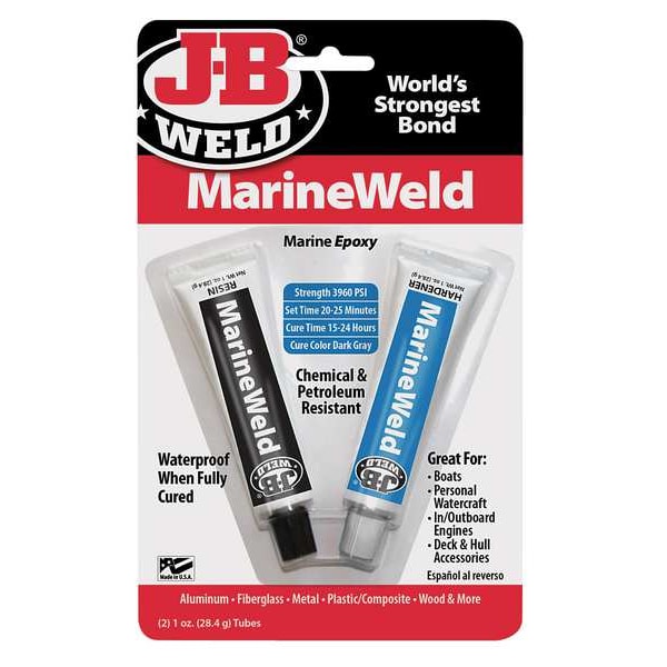 J-B Weld Adhesive Remover, MarineWeld Series, Gray, 0.39 oz, Pen, 1:01 Mix Ratio, 6 hr Functional Cure - 8272