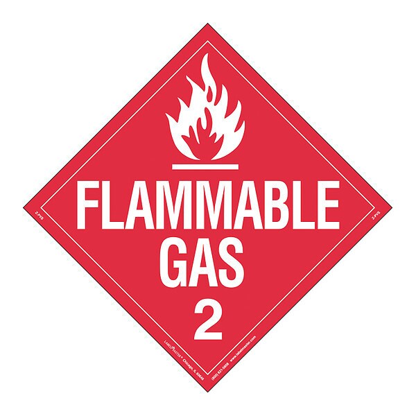 Labelmaster Flammable Gas Placard, Worded, PK25 - Z-PVS