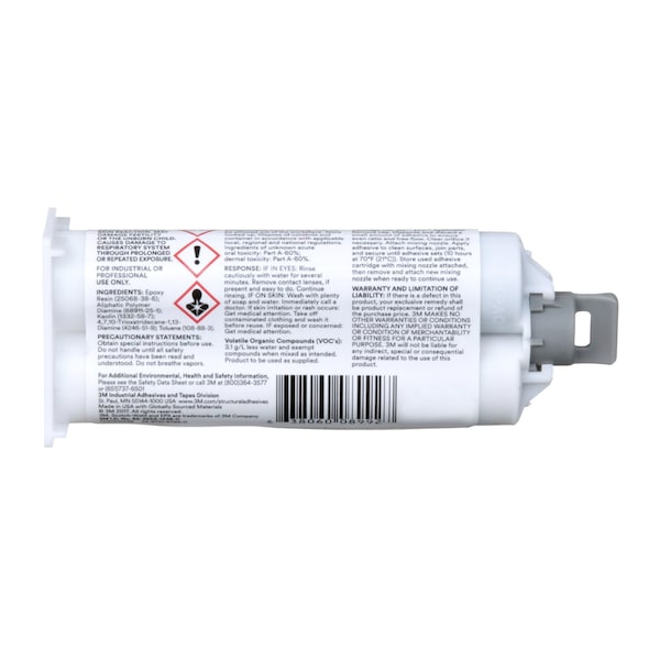 3M Acrylic Adhesive, DP190 Series, Tan, Dual-Cartridge, 1:01 Mix Ratio, 10 hr Functional Cure - 190
