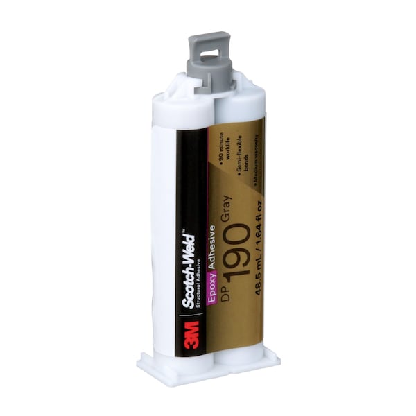 3M Acrylic Adhesive, DP190 Series, Tan, Dual-Cartridge, 1:01 Mix Ratio, 10 hr Functional Cure - 190
