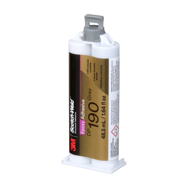 3M Acrylic Adhesive, DP190 Series, Tan, Dual-Cartridge, 1:01 Mix Ratio, 10 hr Functional Cure - 190