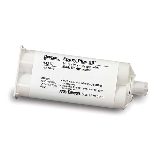 Devcon Epoxy Adhesive, 14278 Series, Gray, Tube, 1:01 Mix Ratio, 30 hr Functional Cure - 14278