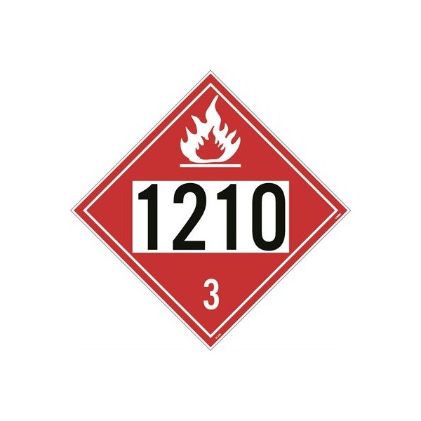 Nmc Four Digit Placard 1210 Class 3, Vinyl, 10-3/4 in W x 10-3/4 in H - DL200BUV100