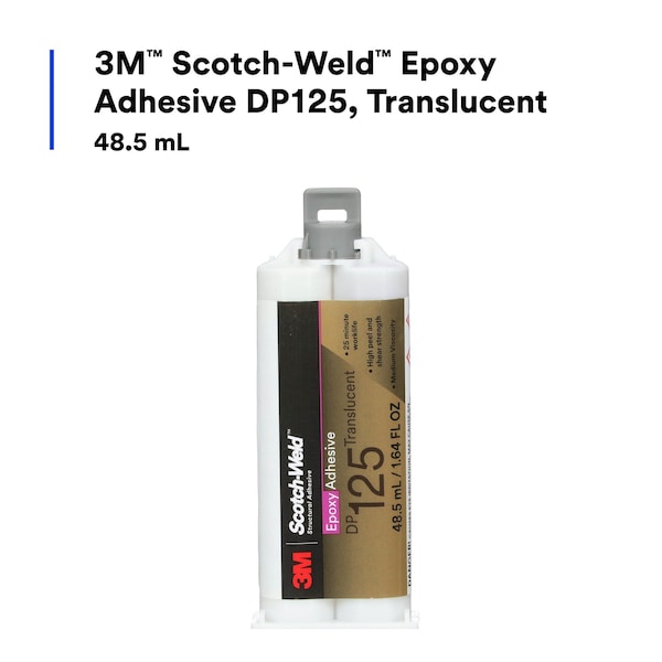 3M Adhesive Remover, DP125 Series, Clear, 4 oz, Bottle, 1:01 Mix Ratio, 150 min Functional Cure - 125