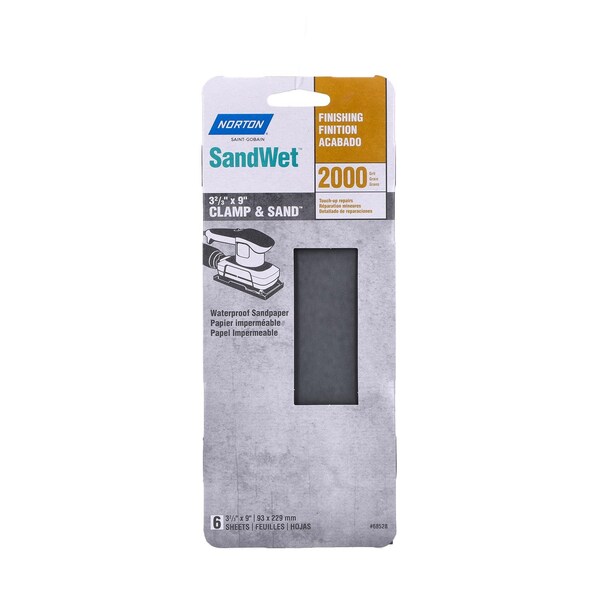 Norton Abrasives Norton SandWet 9 in. L X 3 in. W 2000 Grit Silicon Carbide Sanding Sheet 6 pk - 07660768528