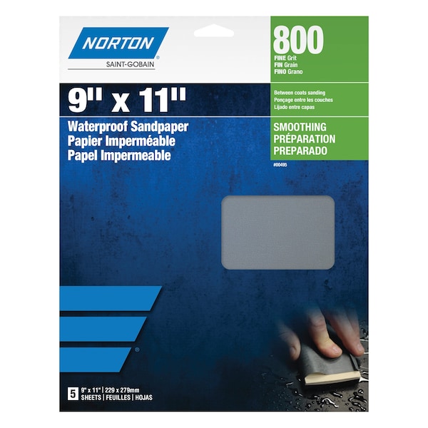 Norton Abrasives 9 x 11 In. Black Ice Paper WP Sheet T214 Aluminum Oxide P320 Grit, 3PK - 7660700498