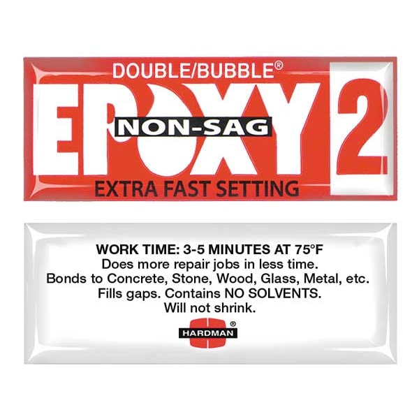 Hardman Epoxy Adhesive, Double/Bubble Non-Sag Extra Fast Setting Series, White, Pail, 10 PK, 1:01 Mix Ratio - 4008-BG10