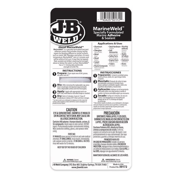 J-B Weld J-B Weld MarineWeld High Strength Marine Adhesive and Sealant Liquid 0.85 oz - 50172
