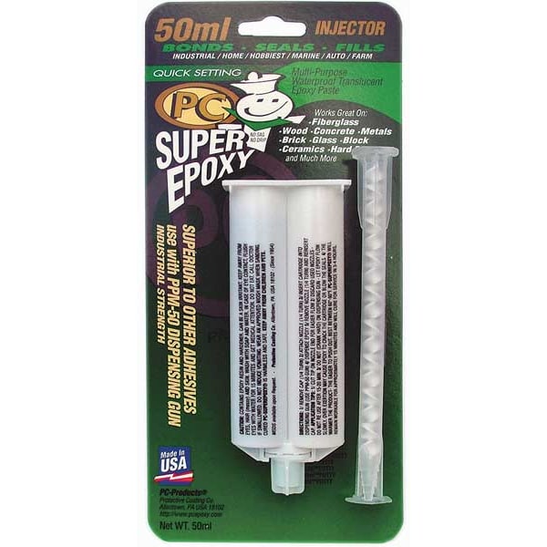 Pc Products Instant Adhesive, SuperEpoxy Series, Clear, 1 lb, Bottle, 1:01 Mix Ratio, 4 hr Functional Cure - 000502