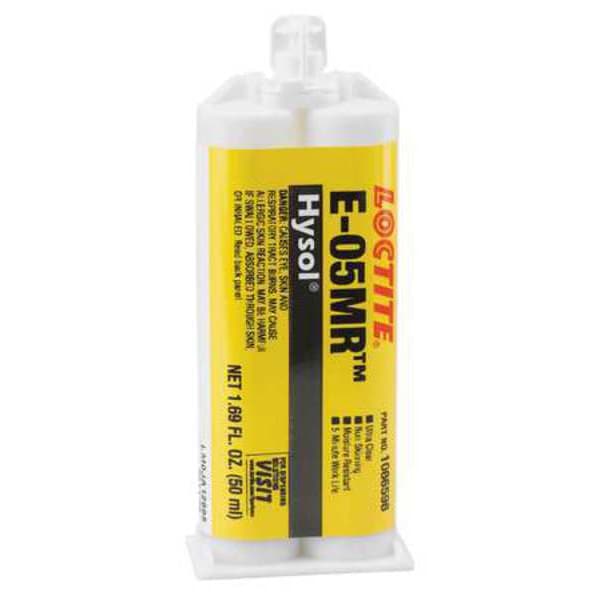 Loctite Epoxy Adhesive, E-05MR Series, Amber, Packet, 1:01 Mix Ratio, 15 min Functional Cure - 1086598