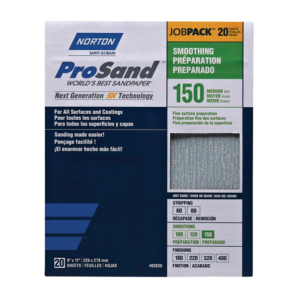 Norton Abrasives SANDPAPER MED 150G 20PK - 7660768171