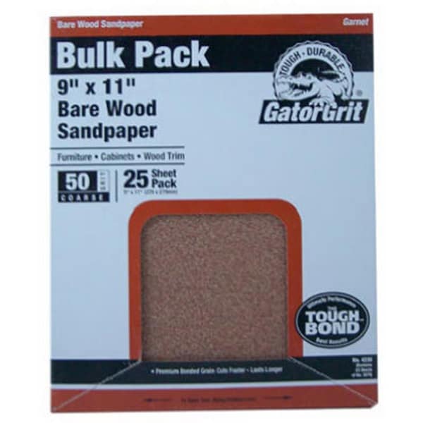 Gator Finishing 4228 9 x 11 in. 80G Garnet Sandpaper, 10PK - 268938