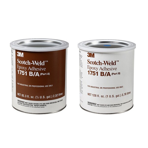 3M Epoxy Adhesive, 1751 Series, Clear, Dual-Cartridge, 2 PK, 3:02 Mix Ratio, 10 hr Functional Cure - 1751