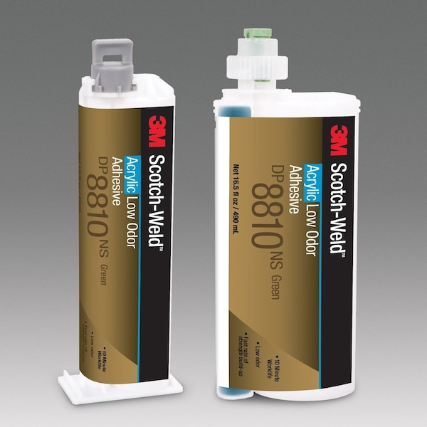 3M Acrylic Adhesive, DP8810NS Series, Black, Dual-Cartridge, 6 PK, 10 to 1 Mix Ratio - DP8810NS