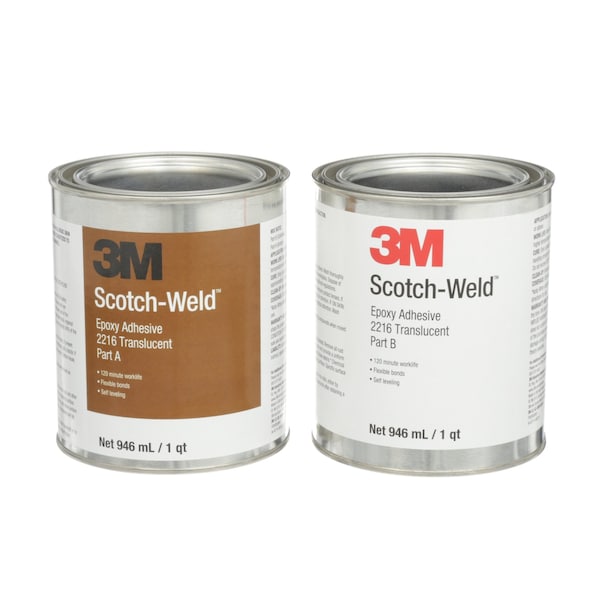 3M Epoxy Adhesive, 2216 Series, Green, Can, 6 PK, 1:01 Mix Ratio, 16 hr Functional Cure - 2216