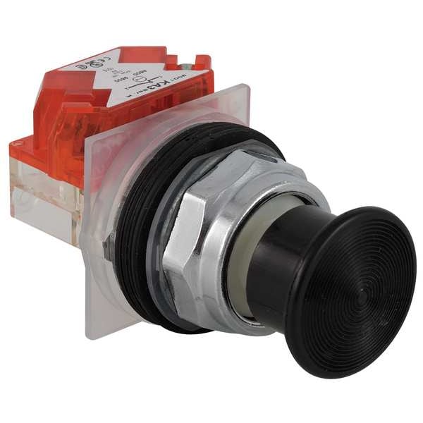 Botón pulsador de cabeza de hongo Schneider Electric, 30 mm, 1NC, negro - 9001KR24BH6.
