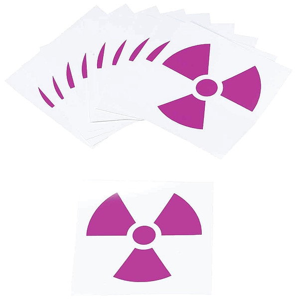 Brady NFPA Placard, Radiation Trefoil Picto, vinyl, 4 in W, 4 in H, 10 PK - 58604