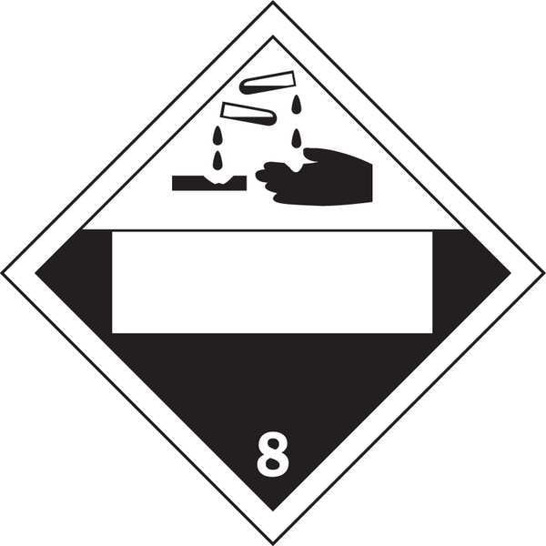 Brady DOT Container Placard, B-120 Premium Fiberglass, 10-3/4" W x 10-3/4" H - 60419