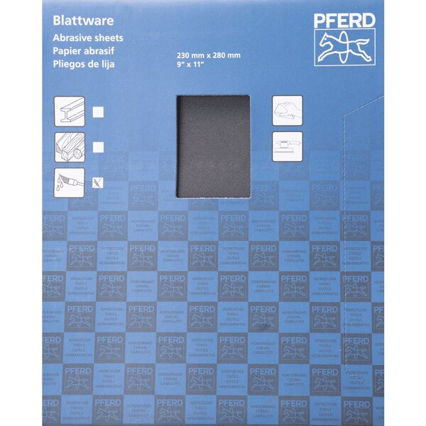 Pferd PFERD ECO W Paper Backed Abrasive Sheet, 9in x 11, Water Resistant, 240 Grit, Silicon carbide - 46357