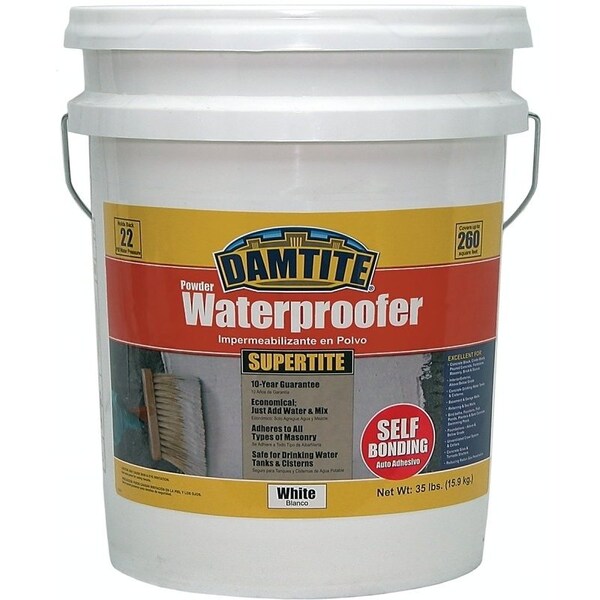 Damtite DAMTITE 01351 Powder Waterproofer, Powder, White, 35 lb Pail - 1351