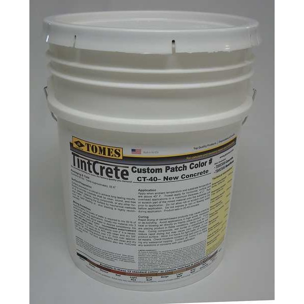 Je Tomes Concrete Patch and Repair, Pail, Gray, TintCrete - GRA-CT40-160