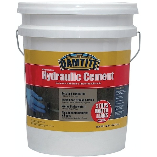 Damtite 0 Hydraulic Cement, Gray, Powder, 50 lb Pail - 7502