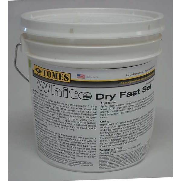 Je Tomes Concrete Repair Compound, Pail, White, Tomes - GRA-107-W