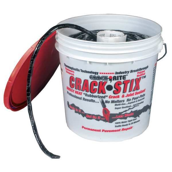 Crack Stix Crack Filler, 8 lb, Pail, Crack Rite, Asphalt, Black - 2050