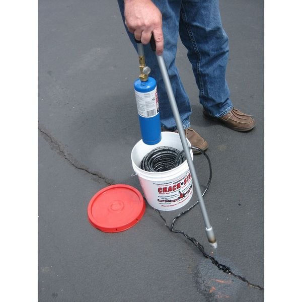 Crack Stix Crack Filler, 8 lb, Pail, Crack Rite, Asphalt, Black - 2050