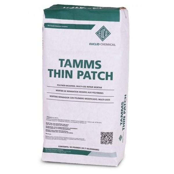 Euclid Chemical Euclid Tamms Thin Patch Polymer-Modified Multi-Use Repair Mortar 50lbs - TR5109650