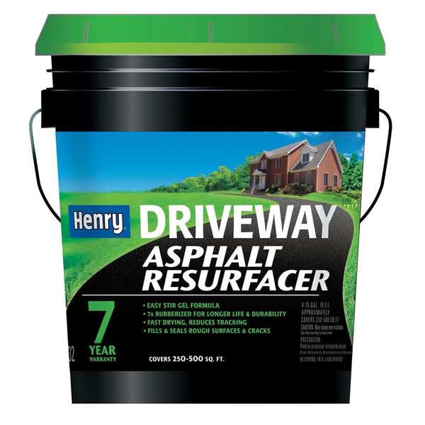 Henry Driveway Asphalt Resurfacer, 532, 5 gal, Pail, Black/Brown, 250 to 500 sq ft Coverage - HE532074