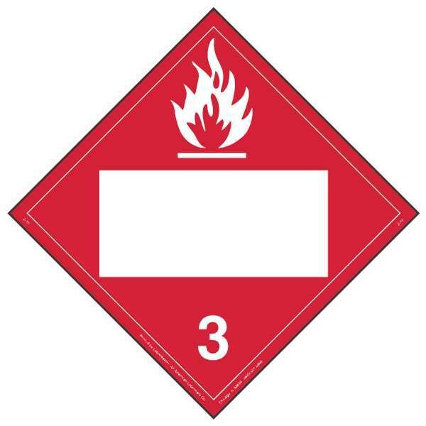 Labelmaster DOT Container Placard, Flammable, Vinyl, 10-3/4" W x 10-3/4" H - ZVP2