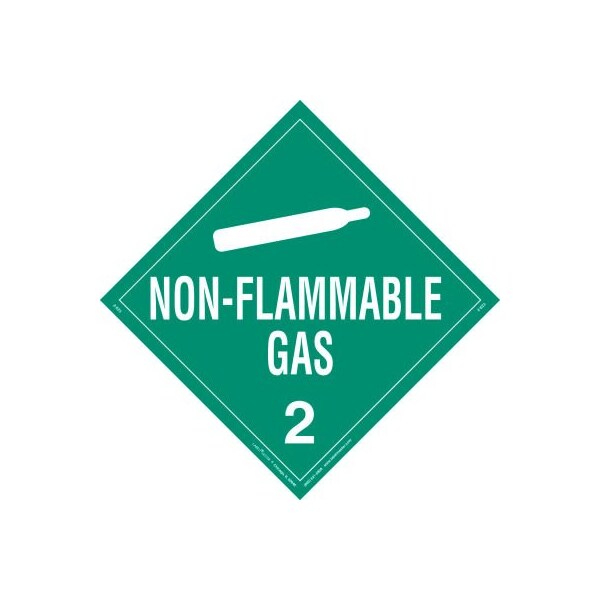 American Labelmark Co LabelMaster Z-EZ3 Non-Flammable Gas Placard, Worded, Removable Vinyl, 25/Pack - Z-EZ3