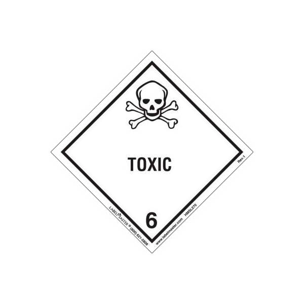 American Labelmark Co LabelMaster HMSL270 Toxic Label, Worded, PVC-Free Film, 500/Roll - HMSL270