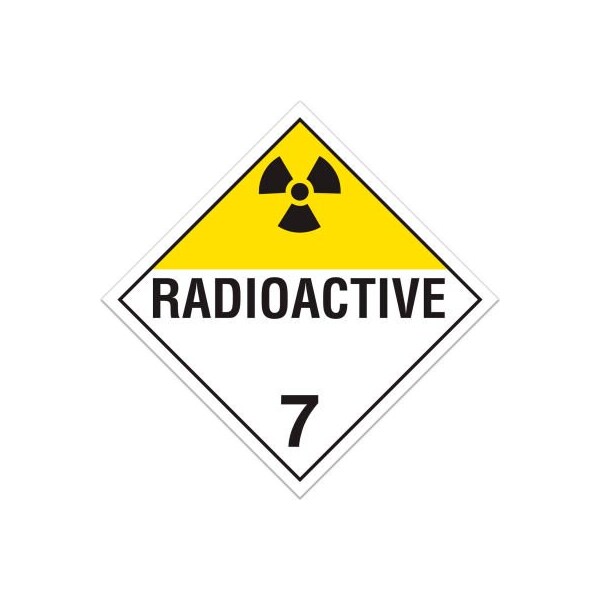 Top Tape And Label INCOM TA700SS Class 7 Radioactive Rigid Plastic Placard - TA700SS