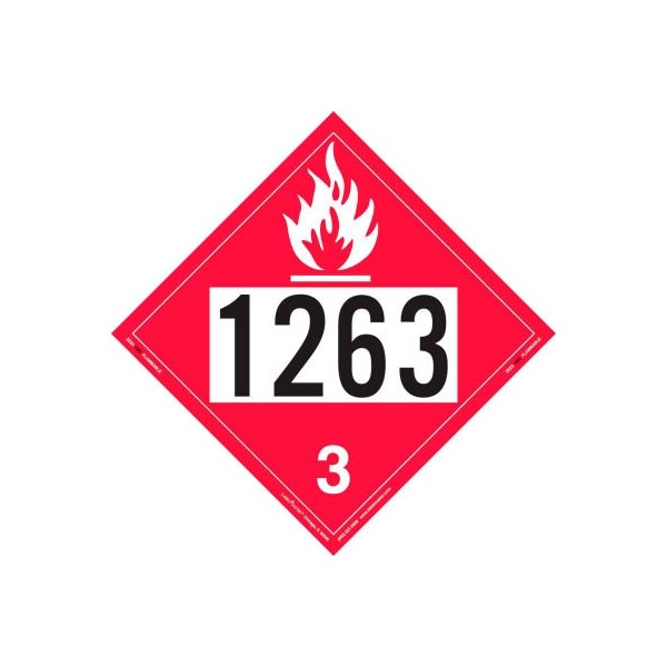 American Labelmark Co LabelMaster ZEZ21263 Flammable Liquid Placard, UN 1263, Removable Vinyl, 25/Pack - ZEZ21263