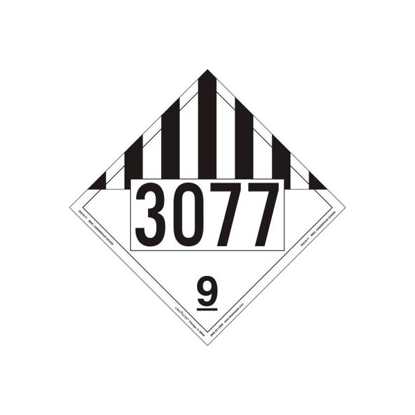 American Labelmark Co LabelMaster ZEZ19-77 Miscellaneous Dangerous Goods Placard, UN 3077, Removable Vinyl, 25/Pack - ZEZ19-77