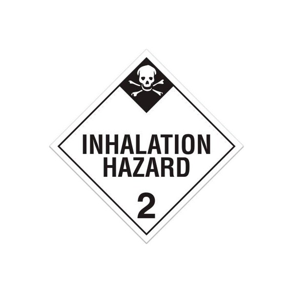 Top Tape And  Label. INCOM Class 2.3 Inhalation Hazard Adhesive Vinyl Placard - 100/Pkg - TA230PS