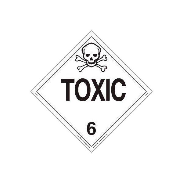 American Labelmark Co LabelMaster Z-EZ27 Toxic Placard, Worded, Removable Vinyl, 25/Pack - Z-EZ27