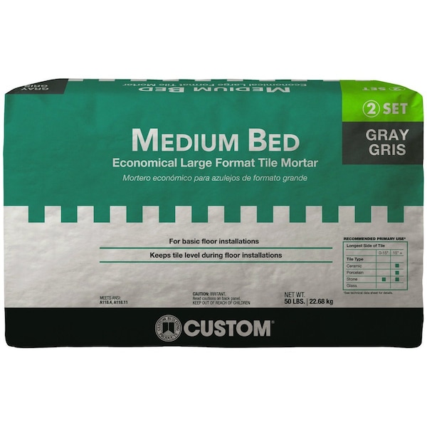 Custom Building Products Premium Mortar, White, Powder, 50 lb Bag - MGMM50