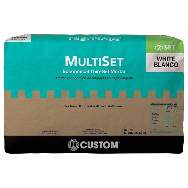 Custom Building Products Thinset Mortar, White, Powder, 50 lb, Bag - MSMW50